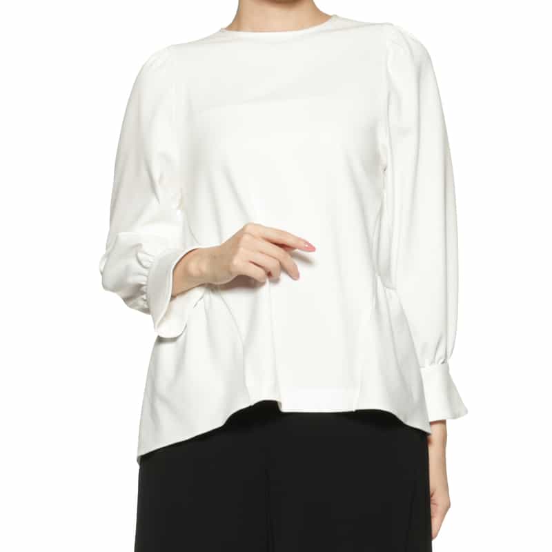 BARNEYS NEW YORK ウォッシャブル バックティアードブラウス OFF WHITE