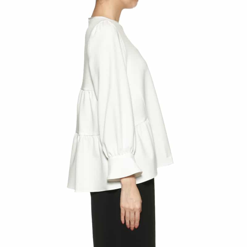 BARNEYS NEW YORK ウォッシャブル バックティアードブラウス OFF WHITE