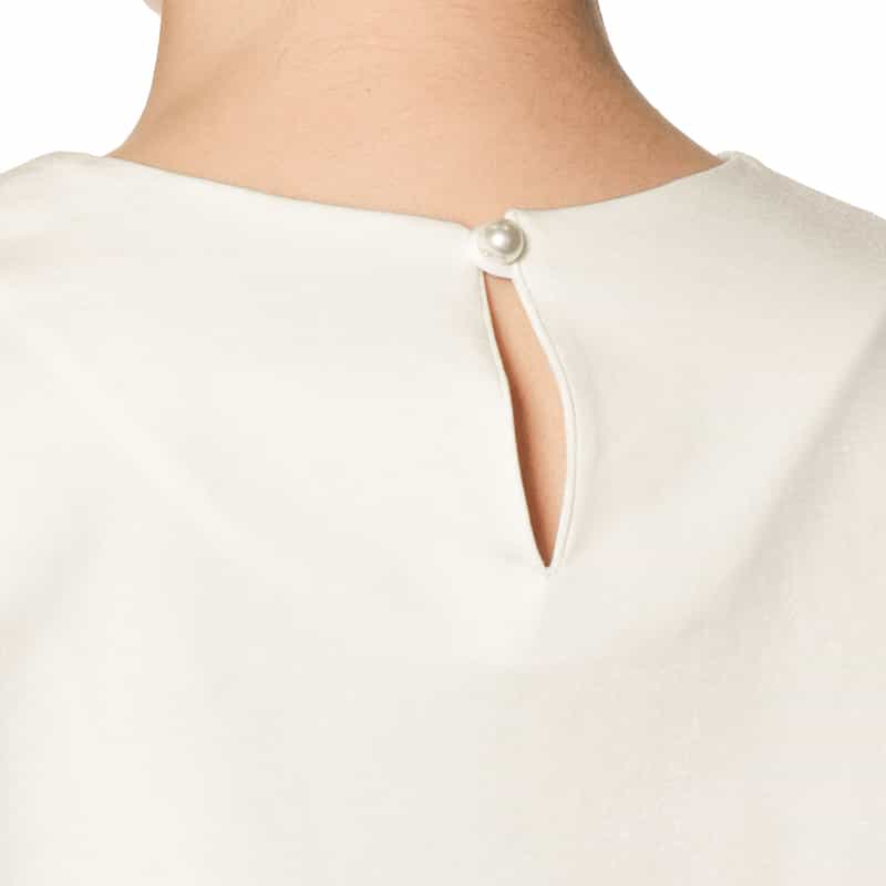 BARNEYS NEW YORK ウォッシャブル フリルスリーブ カットソー WHITE