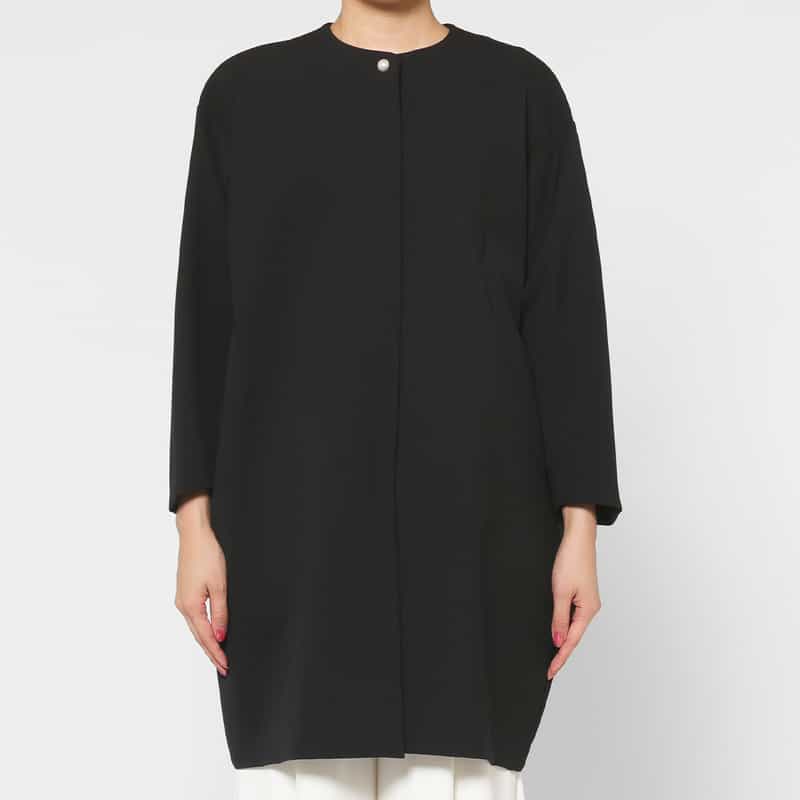 BARNEYS NEW YORK バックフリル コクーンコート BLACK