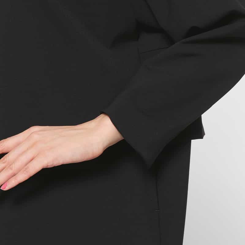 BARNEYS NEW YORK バックフリル コクーンコート BLACK