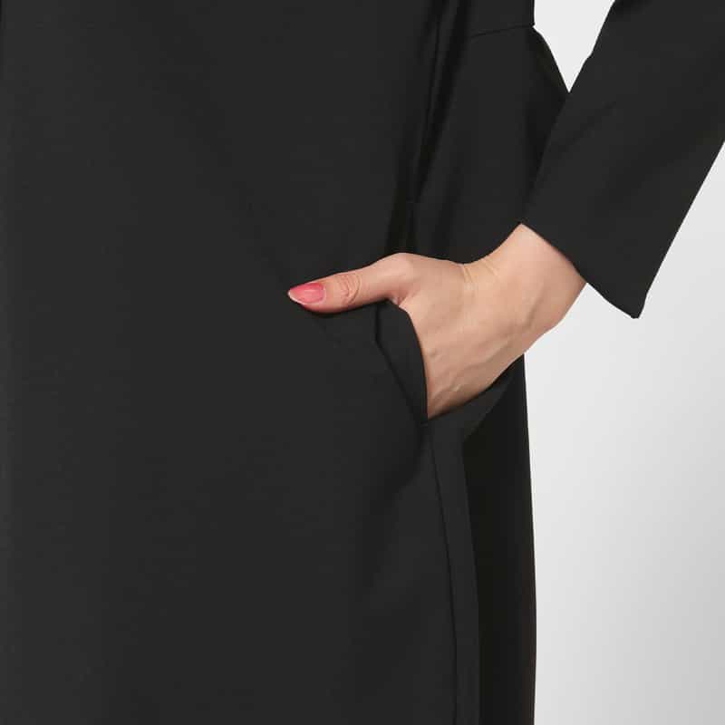 BARNEYS NEW YORK バックフリル コクーンコート BLACK