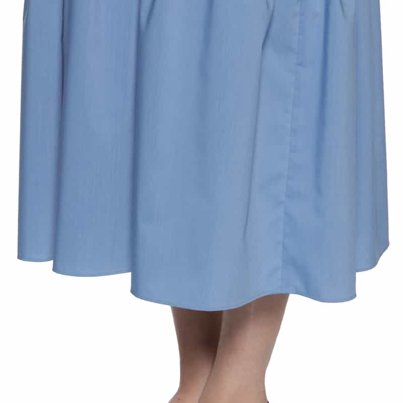 BARNEYS NEW YORK ウォッシャブル パールボタン ティアードドレス BLUE