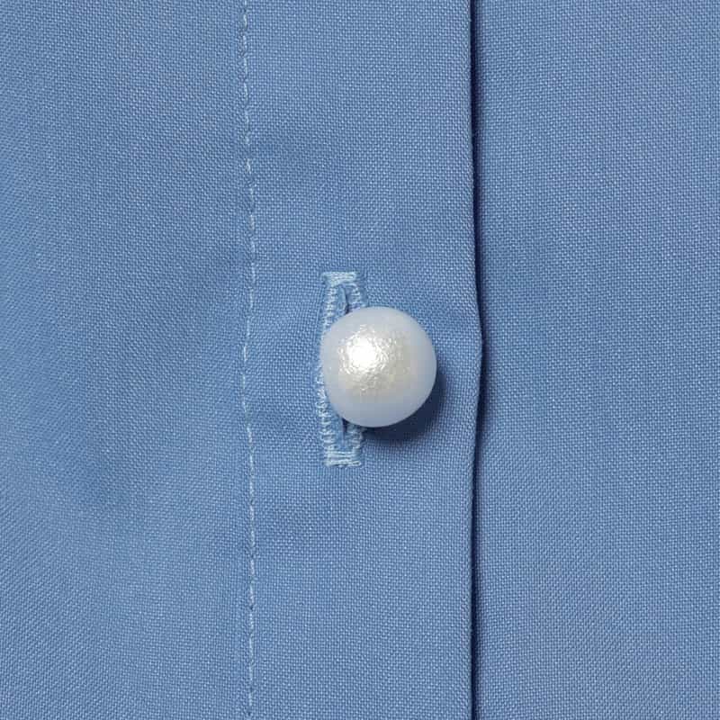 BARNEYS NEW YORK ウォッシャブル パールボタン ティアードドレス BLUE