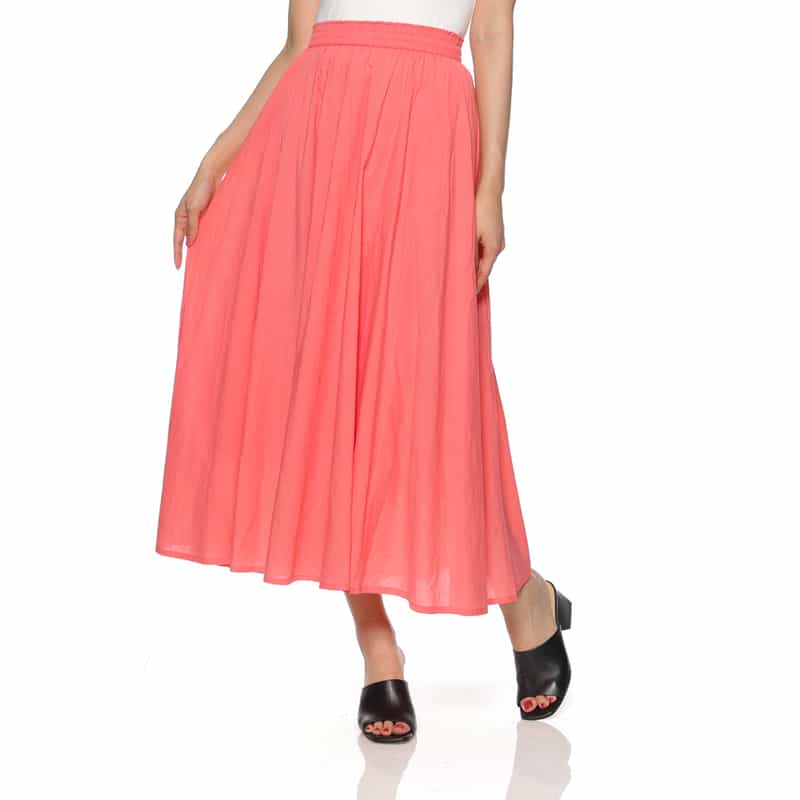 BARNEYS NEW YORK ウォッシャブル フレアスカート PINK