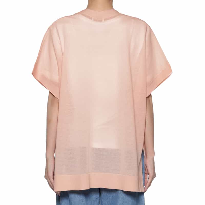 BARNEYS NEW YORK Vネック ハーフスリーブ オーバーサイズニットカーディガン LIGHT PINK