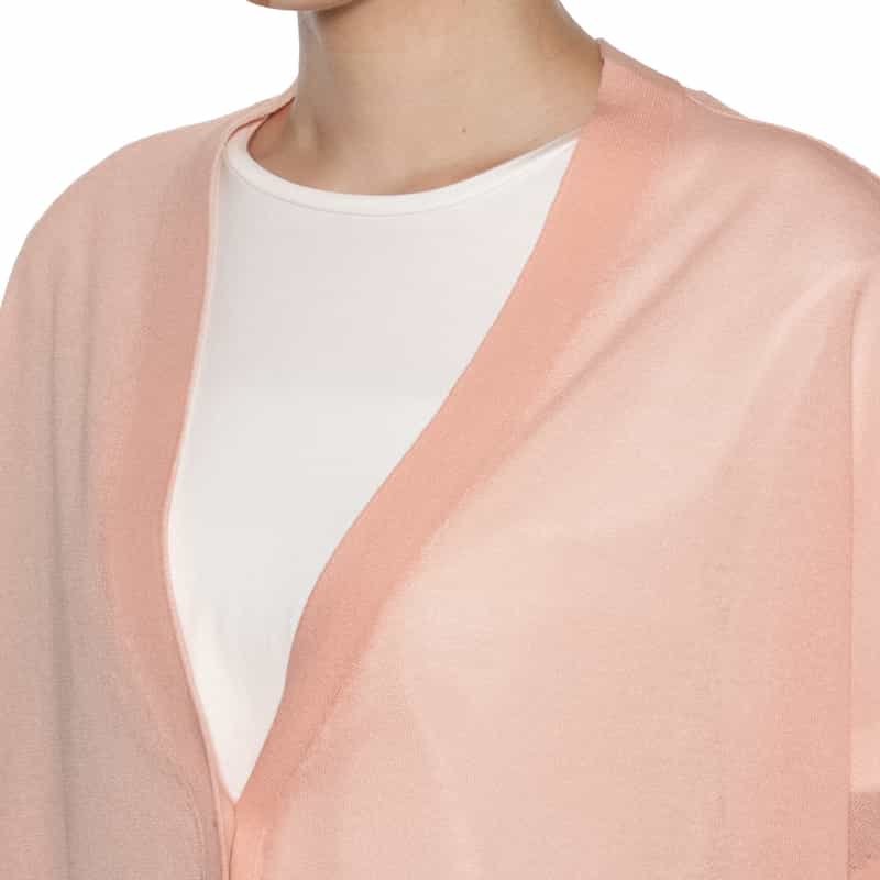 BARNEYS NEW YORK Vネック ハーフスリーブ オーバーサイズニットカーディガン LIGHT PINK