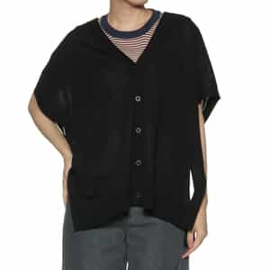 Vネック ハーフスリーブ オーバーサイズニットカーディガン