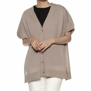 Vネック ハーフスリーブ オーバーサイズニットカーディガン