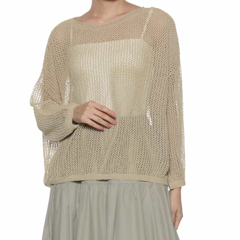 BARNEYS NEW YORK メッシュニットプルオーバー BEIGE