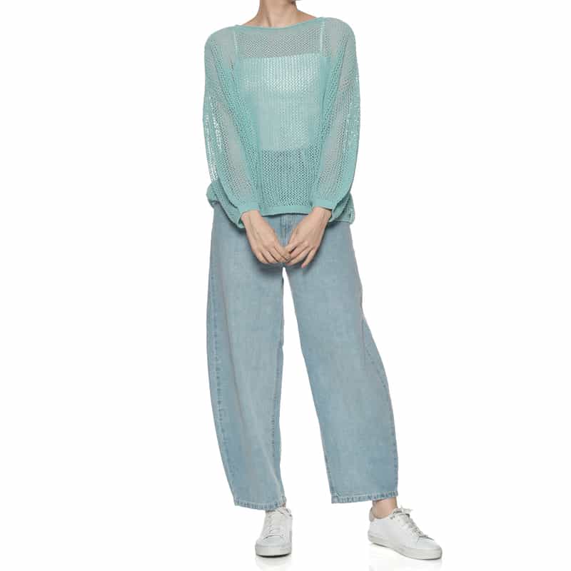 BARNEYS NEW YORK メッシュニットプルオーバー LIGHT GREEN