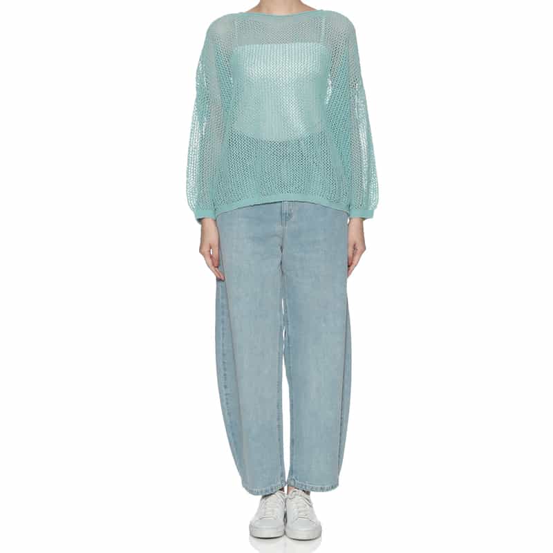 BARNEYS NEW YORK メッシュニットプルオーバー LIGHT GREEN