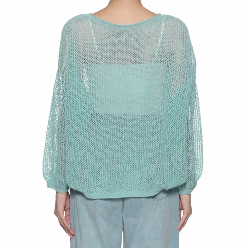 BARNEYS NEW YORK メッシュニットプルオーバー LIGHT GREEN