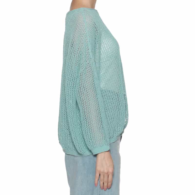 BARNEYS NEW YORK メッシュニットプルオーバー LIGHT GREEN