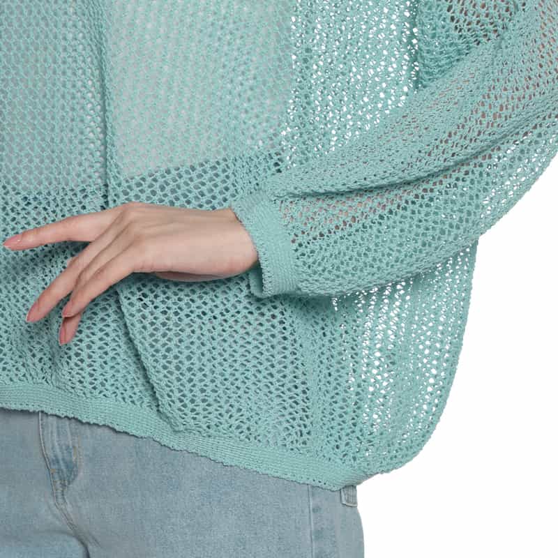 BARNEYS NEW YORK メッシュニットプルオーバー LIGHT GREEN