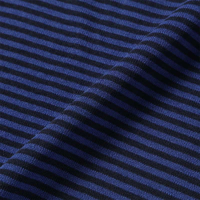 BARNEYS NEW YORK ハーフスリーブ ボーダー柄ニットプルオーバー BLUE