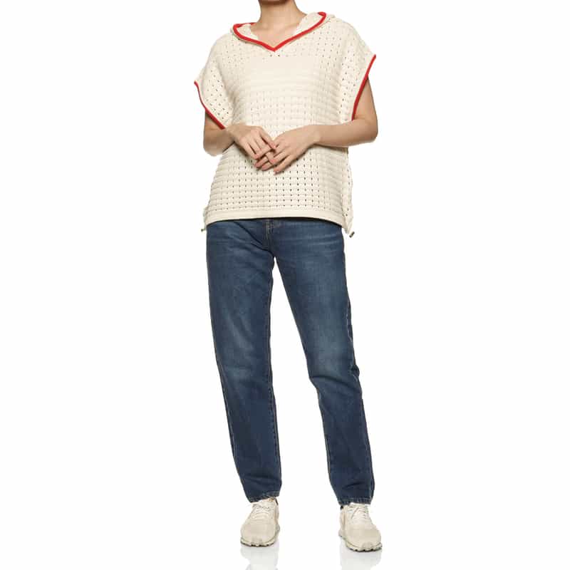 BARNEYS NEW YORK フード付きニットプルオーバー IVORY