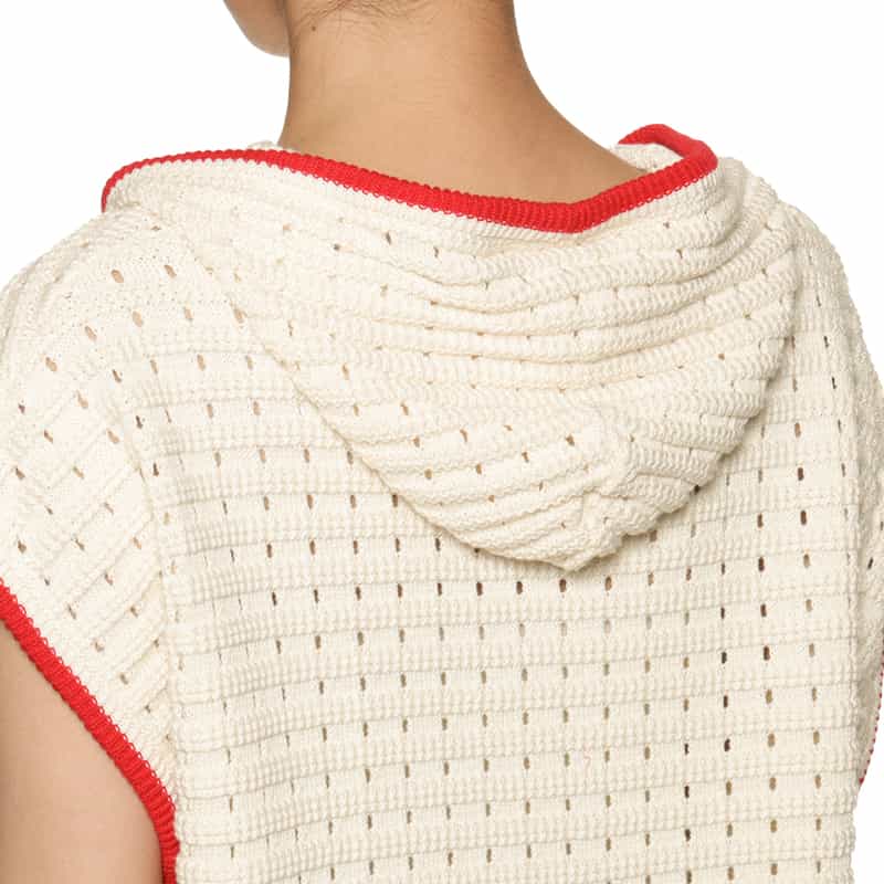 BARNEYS NEW YORK フード付きニットプルオーバー IVORY