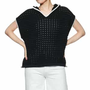 フード付きニットプルオーバー