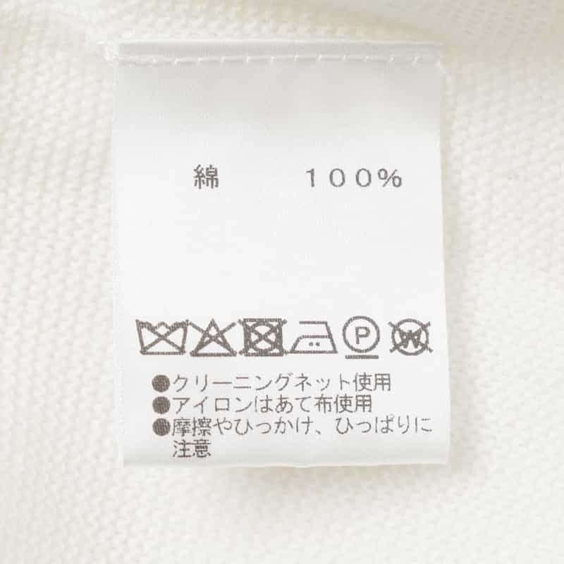 BARNEYS NEW YORK コットン素材 ハーフスリーブ ボートネックニットプルオーバー WHITE