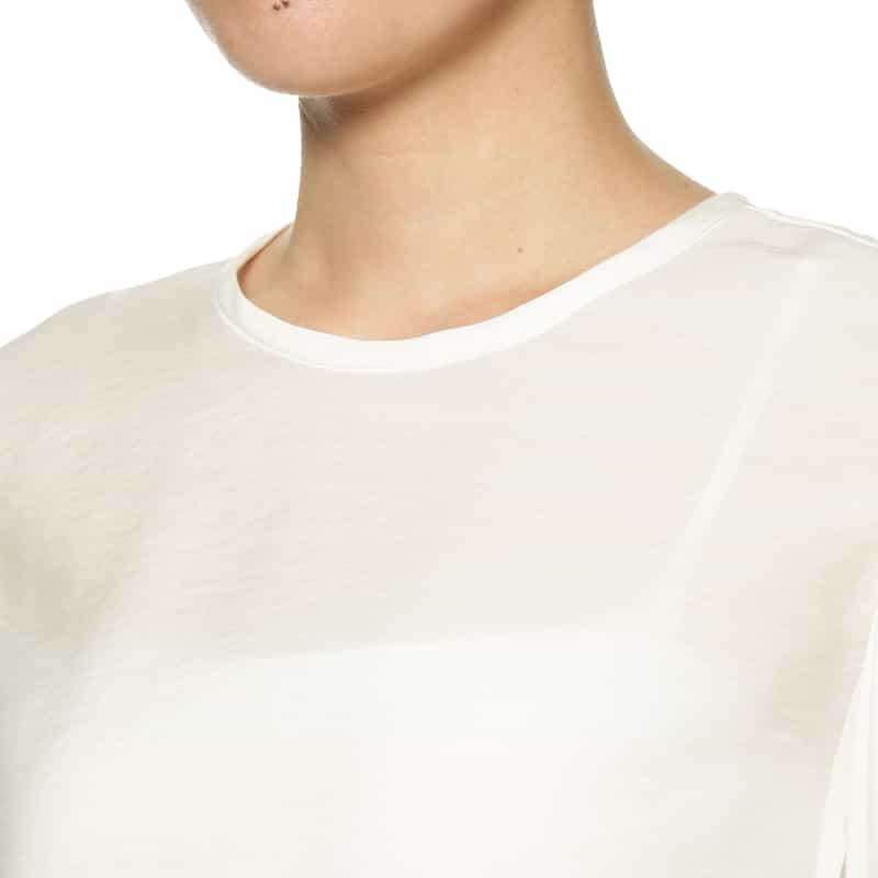 BARNEYS NEW YORK ウォッシャブル ボリュームスリーブブラウス WHITE