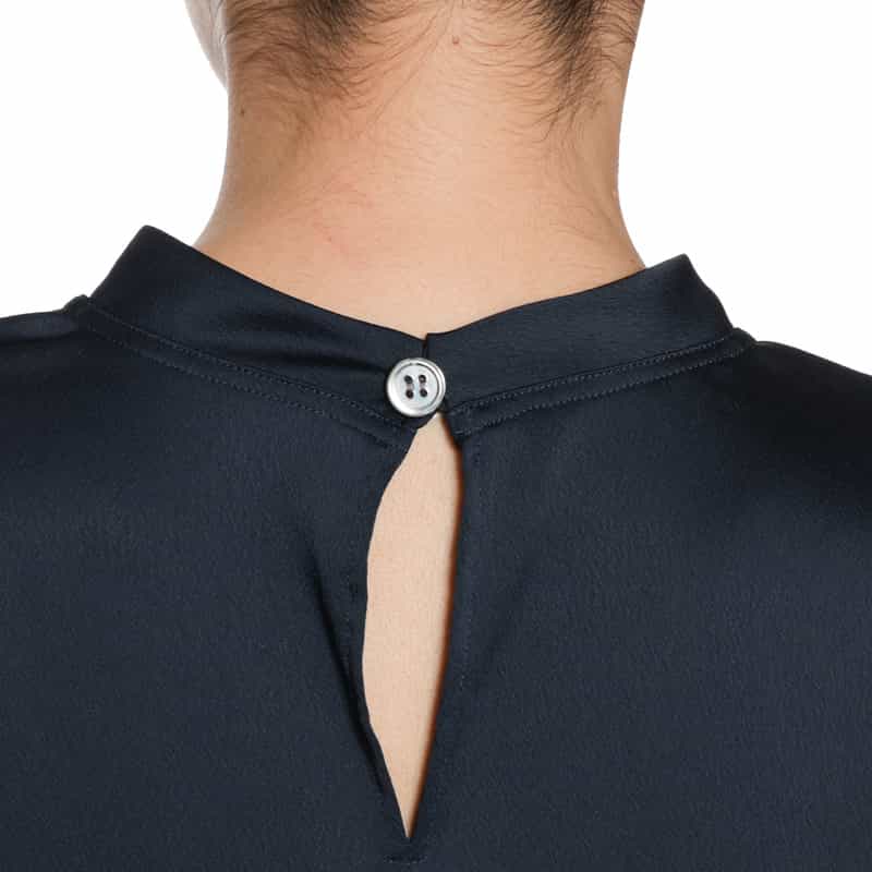 BARNEYS NEW YORK セットアップ ウォッシャブル ハイネックブラウス NAVY