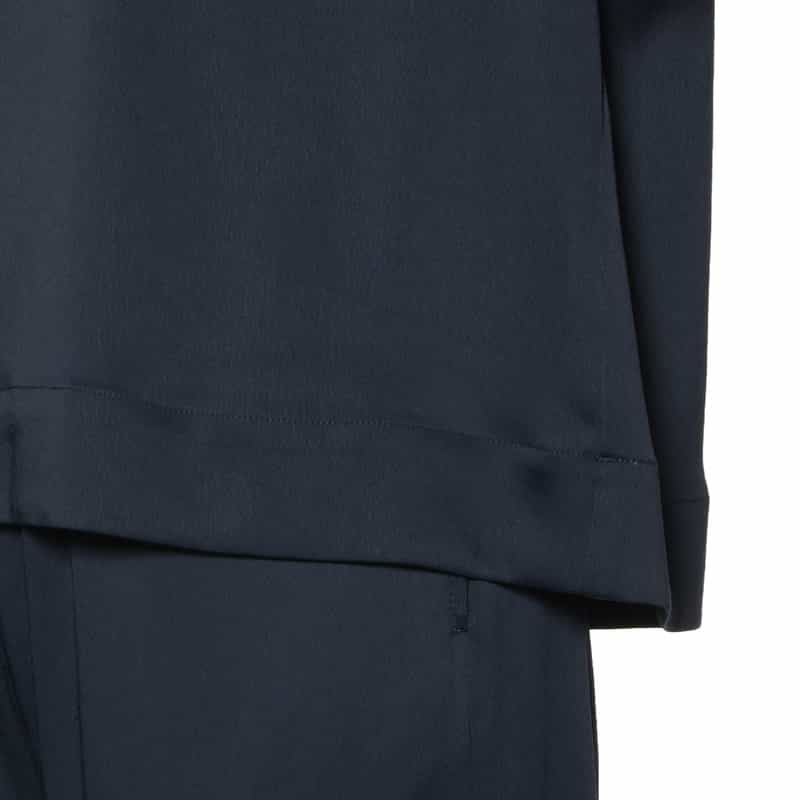 BARNEYS NEW YORK セットアップ ウォッシャブル ハイネックブラウス NAVY