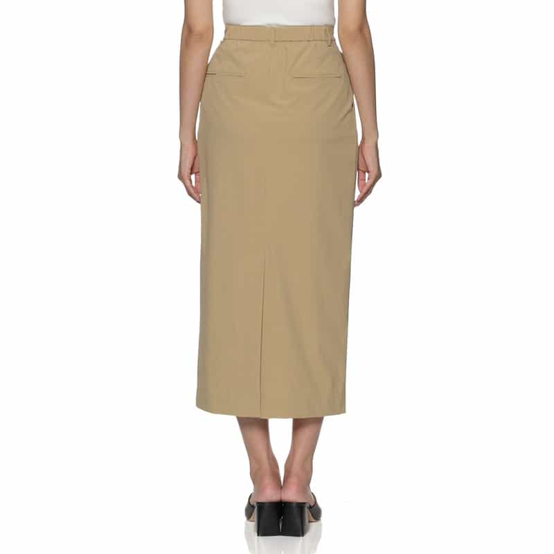 BARNEYS NEW YORK ウォッシャブル フロントタック タイトスカート BEIGE