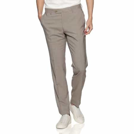 マイクロ千鳥柄スリムテーパードパンツ