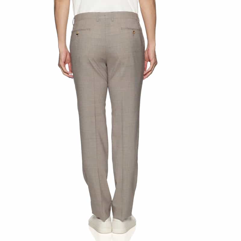 BARNEYS NEW YORK マイクロ千鳥柄スリムテーパードパンツ BEIGE