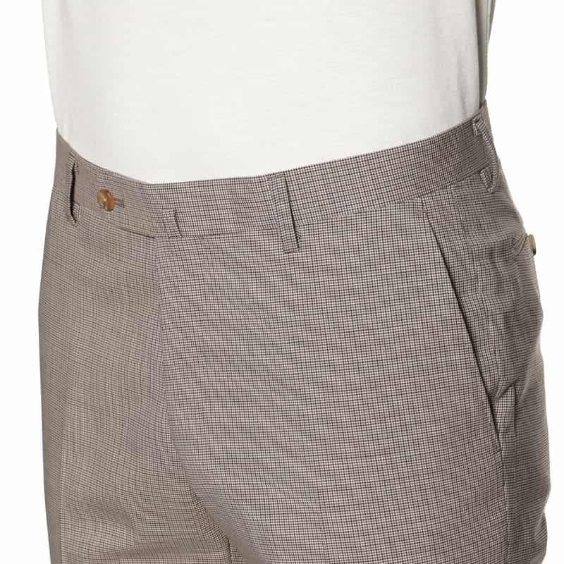BARNEYS NEW YORK マイクロ千鳥柄スリムテーパードパンツ BEIGE