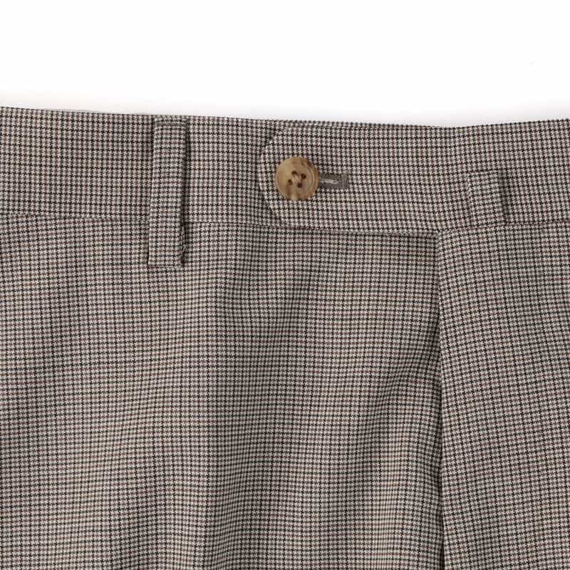 BARNEYS NEW YORK マイクロ千鳥柄スリムテーパードパンツ BEIGE