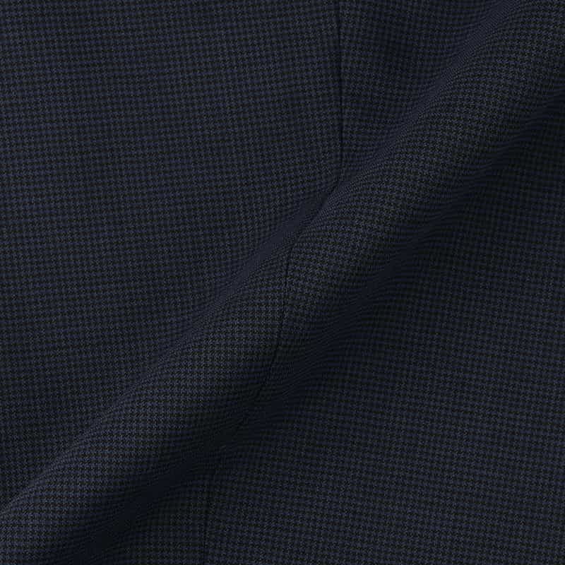 BARNEYS NEW YORK マイクロ千鳥柄スリムテーパードパンツ NAVY