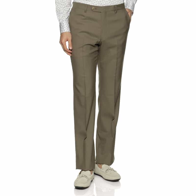 BARNEYS NEW YORK ウール素材スリムストレートパンツ KHAKI