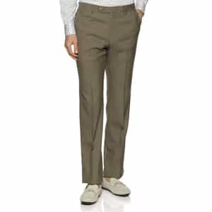 ウール素材スリムストレートパンツ