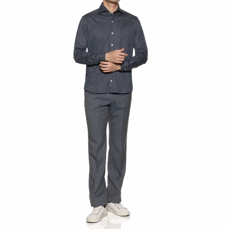 BARNEYS NEW YORK ウール素材スリムストレートパンツ BLUE