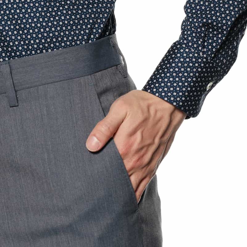 BARNEYS NEW YORK ウール素材スリムストレートパンツ BLUE