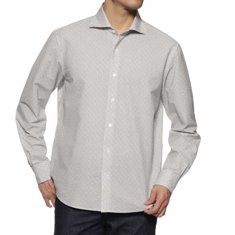 BARNEYS NEW YORK プリント ジャージーシャツ WHITE