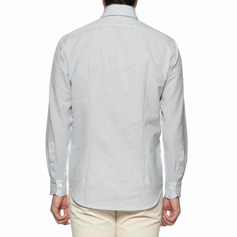 BARNEYS NEW YORK プリント ジャージーシャツ BLUE