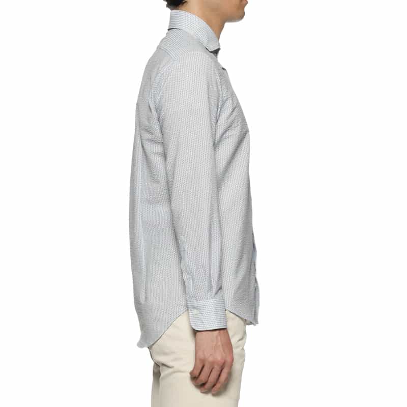 BARNEYS NEW YORK プリント ジャージーシャツ BLUE