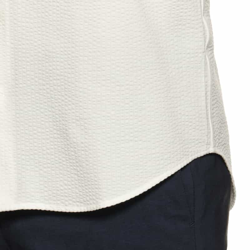 BARNEYS NEW YORK シアサッカー素材ストライプシャツ WHITE