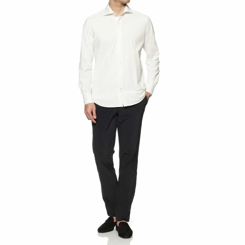 BARNEYS NEW YORK ストレッチシャツ WHITE