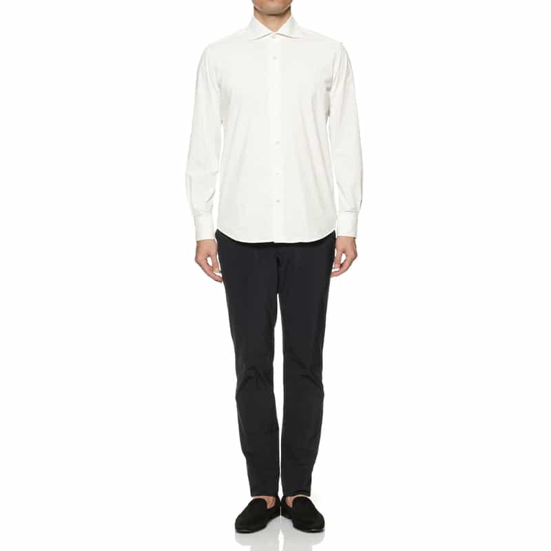 BARNEYS NEW YORK ストレッチシャツ WHITE