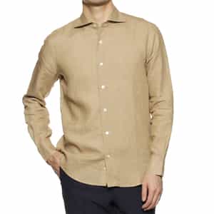 リネン素材レギュラーカラーシャツ