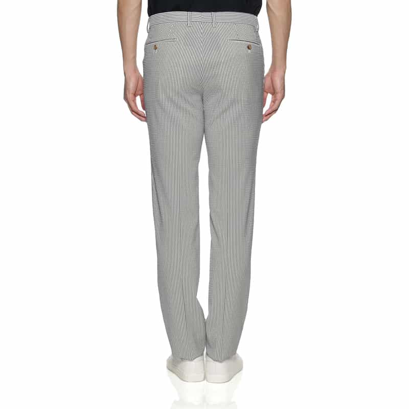 BARNEYS NEW YORK シアサッカー素材テーパードパンツ WHITE