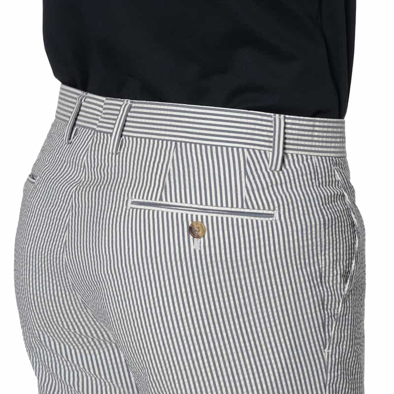 BARNEYS NEW YORK シアサッカー素材テーパードパンツ WHITE