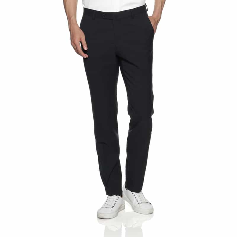 BARNEYS NEW YORK シアサッカー素材テーパードパンツ BLACK