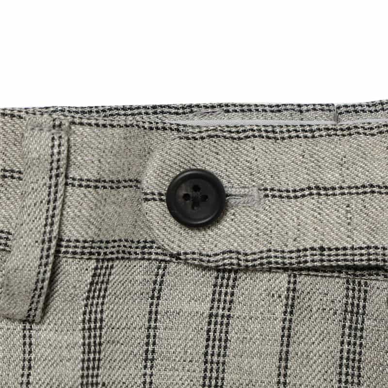 BARNEYS NEW YORK リネン素材ストライプ柄スラックスパンツ GRAY