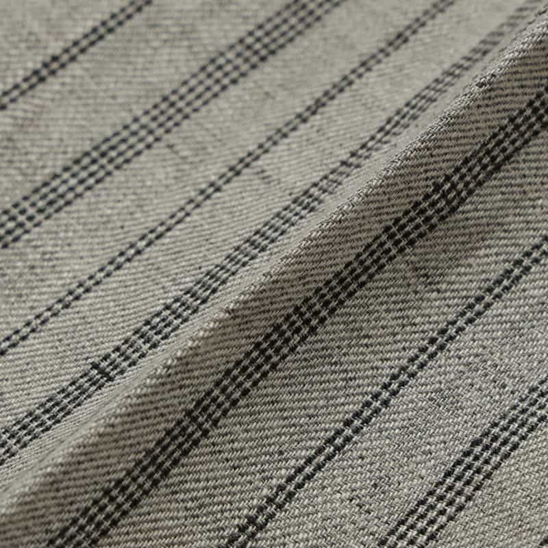 BARNEYS NEW YORK リネン素材ストライプ柄スラックスパンツ GRAY