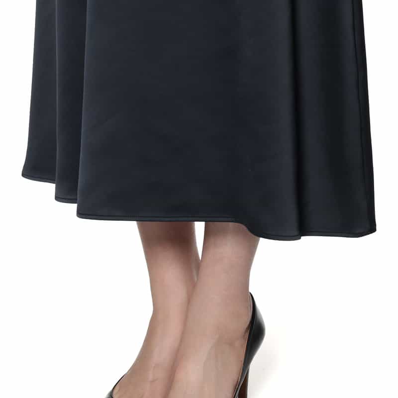 BARNEYS NEW YORK ウォッシャブル バルーンスリーブドレス NAVY